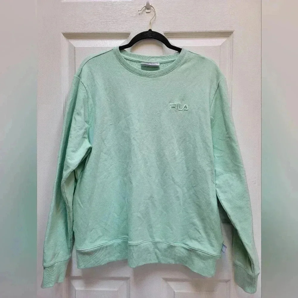 Fila Mint Green Long Sleeve Womens Sweatshirt Size XL